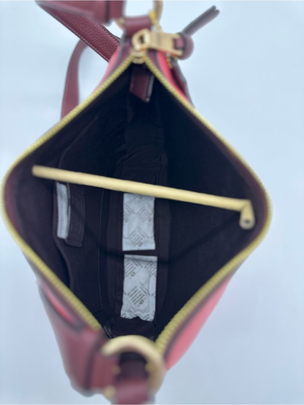 Coach Pebbled Leather Crossbody in Coral Red with Gold Hardware - Picture 7 of 11